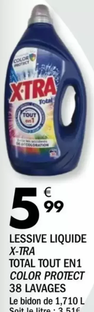 Lessive Liquide X-TRA Total Tout en 1 Color Protect
