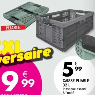 CAISSE PLIABLE 32 L Plastique assorti