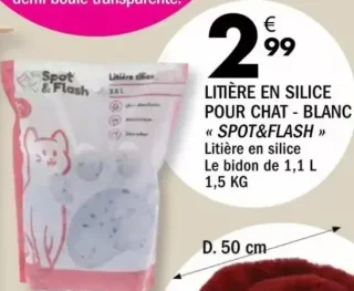 Litière en silice pour chat - blanc « Spot&Flash »