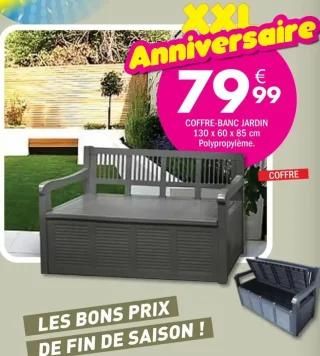 Coffre-banc jardin Polypropylène