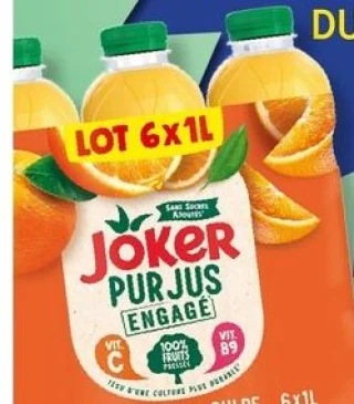 Jus d'orange sans pulpe Joker Pur Jus Engagé