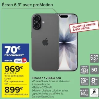 iPhone 15 256Go noir