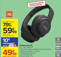 Casque sans fil JBL JBLT770NCBLK