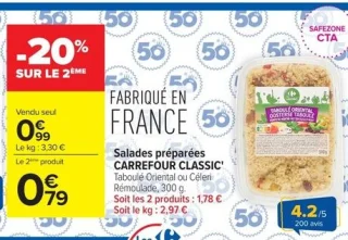 Salades préparées CARREFOUR CLASSIC' Taboulé Oriental ou Céleri Rémoulade