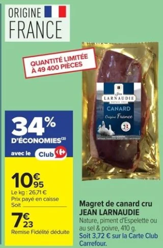 Magret de canard cru JEAN LARNAUDIE