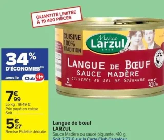 Langue de bœuf LARZUL