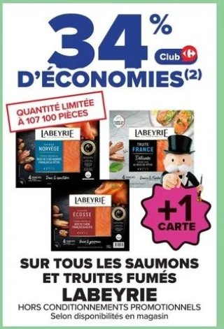 Tous le saumons et truites fumes LABEYRIE