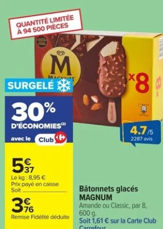 Bâtonnets glacés MAGNUM