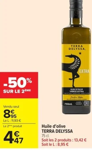 Huile d'olive vierge extra Terra Delyssa