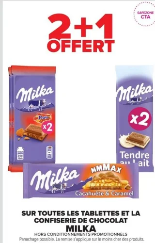 Tablettes et confiserie de chocolat Milka