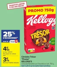 Céréales Trésor "Promo" KELLOGG'S