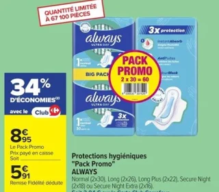 Protections hygiéniques "Pack Promo" ALWAYS