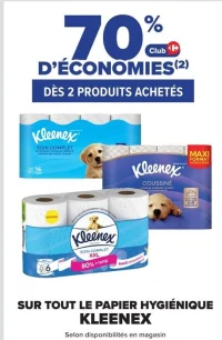 SUR TOUT LE PAPIER HYGIÉNIQUE KLEENEX