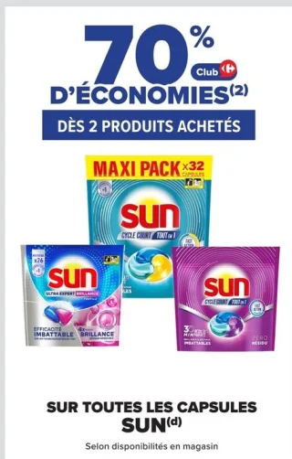 SUR TOUTES LES CAPSULES SUN