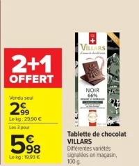 Tablette de chocolat Villars