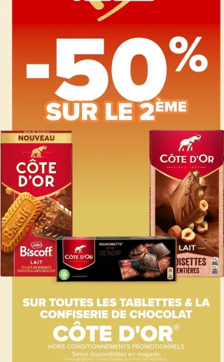 Toutes les tablettes & la confiserie de chocolat Côte d'Or