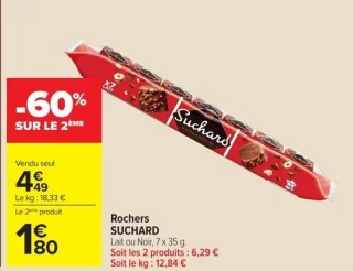 Rochers SUCHARD Lait ou Noir