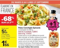 Pates Conchiglie Epinards
