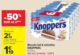 Biscuits lait & noisettes KNOPPERS