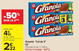 Granola "Lot de 3" Chocolat au lait LU