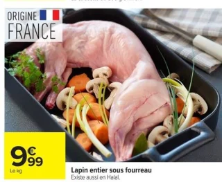 Lapin entier sous fourreau