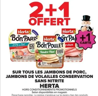 Jambons de porc, jambons de volailles conservation sans nitrite HERTA
