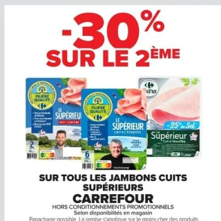 Carrefour jambons cuits supérieurs