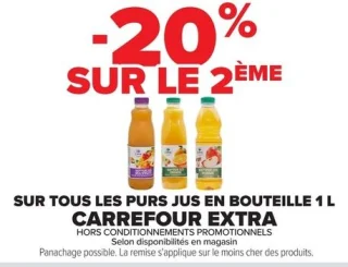 Purs jus en bouteille 1 L Carrefour Extra