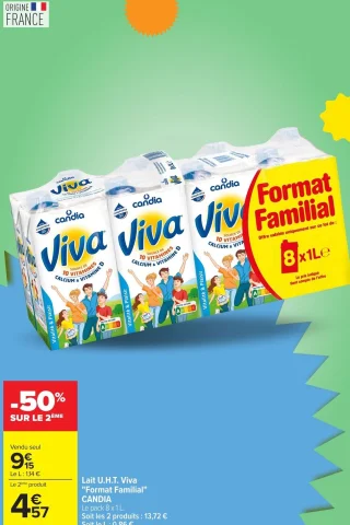 Lait U.H.T. Viva "Format Familial" CANDIA