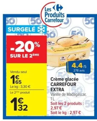 Crème glacée CARREFOUR EXTRA