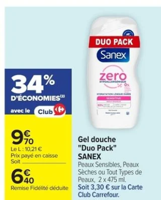 Gel douche "Duo Pack" SANEX