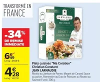 Plats cuisinés "Ma Création" Christian Constant Jean Larnaudie