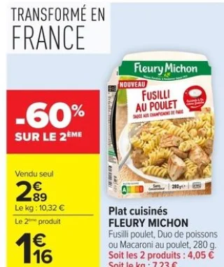 Plat cuisiné Fleury Michon