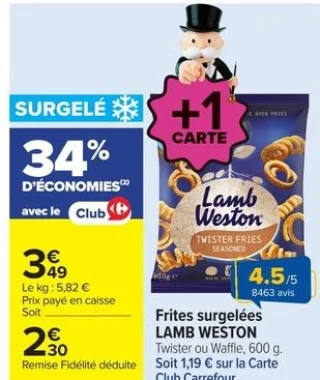 Frites surgelées Lamb Weston