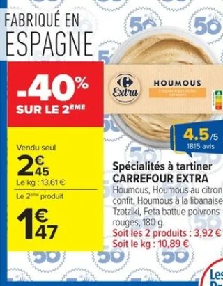 Spécialités à tartiner Carrefour Extra