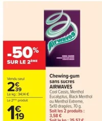 Chewing-gum sans sucres AIRWAVES