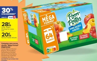 Compotes sans sucres ajoutés "Méga Format" POM'POTES