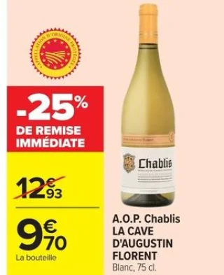 A.O.P. Chablis LA CAVE D'AUGUSTIN FLORENT Blanc