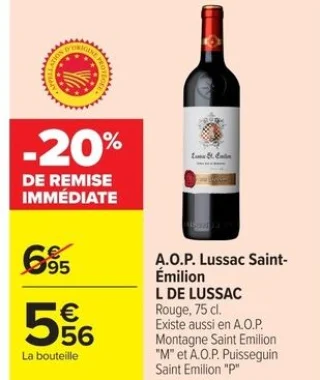 A.O.P. Lussac Saint-Émilion L DE LUSSAC Rouge