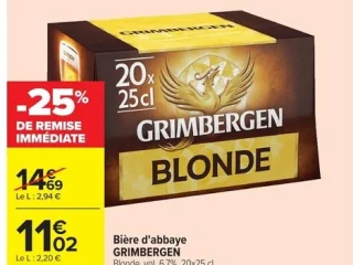 Bière d'abbaye GRIMBERGEN Blonde, vol. 6,7%
