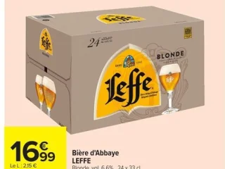 Bière d'Abbaye LEFFE Blonde, vol. 6,6%