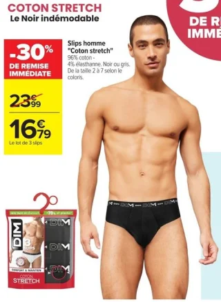 Slips homme "Coton stretch" DIM