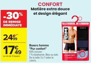 Boxers homme "Pur confort" DIM