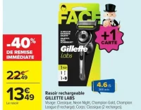 Rasoir rechargeable GILLETTE LABS Visage: Classique, Neon Night, Champion Gold, Champion League