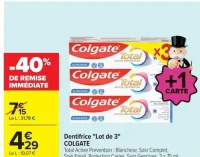 Dentifrice "Lot de 3" COLGATE Total Active Prevention
