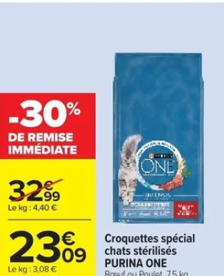Croquettes spécial chats stérilisés PURINA ONE