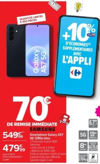 Samsung Smartphone Galaxy A57 5G 128Go bleu
