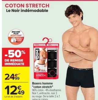 Boxers homme "coton stretch" DIM