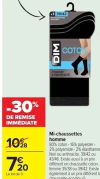 Mi-chaussettes homme DIM