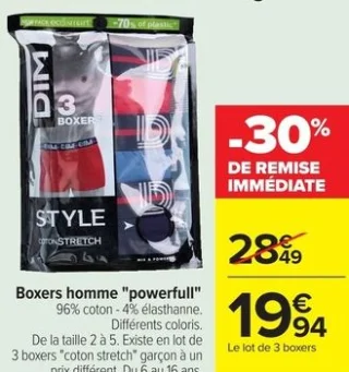 Boxers homme "powerfull" DIM